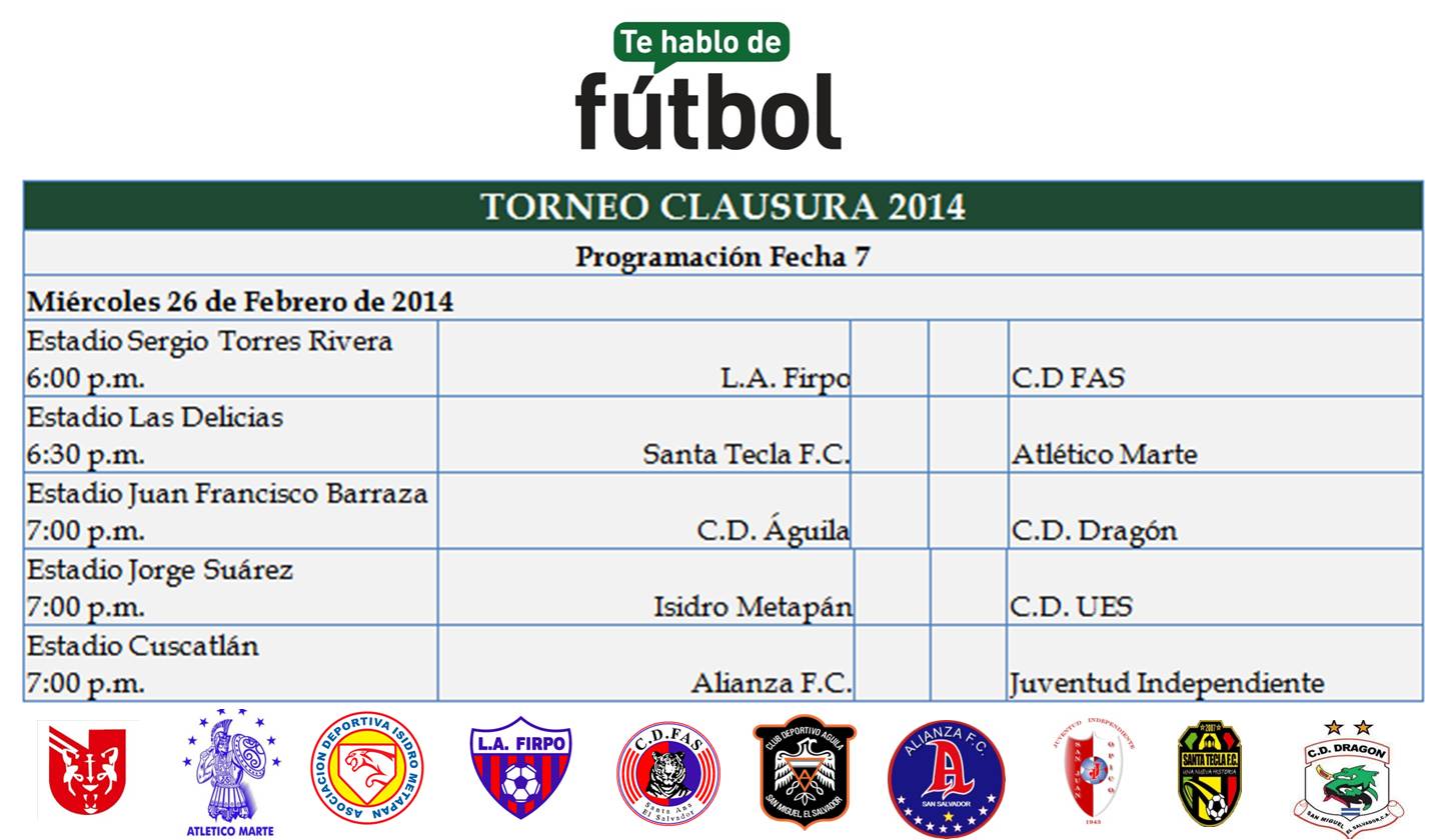 Programación Jornada 7 Clausura 2014