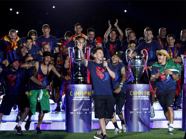 celebración Champions League Barcelona1