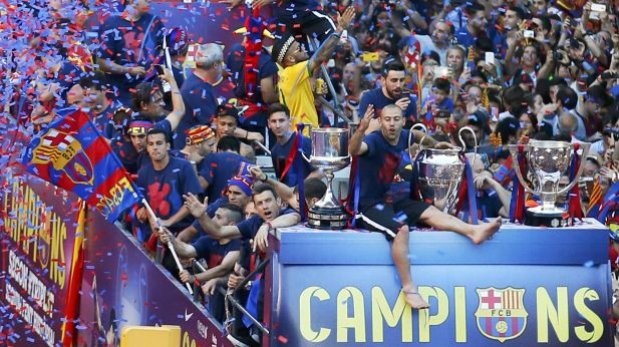 celebración Champions League Barcelona8